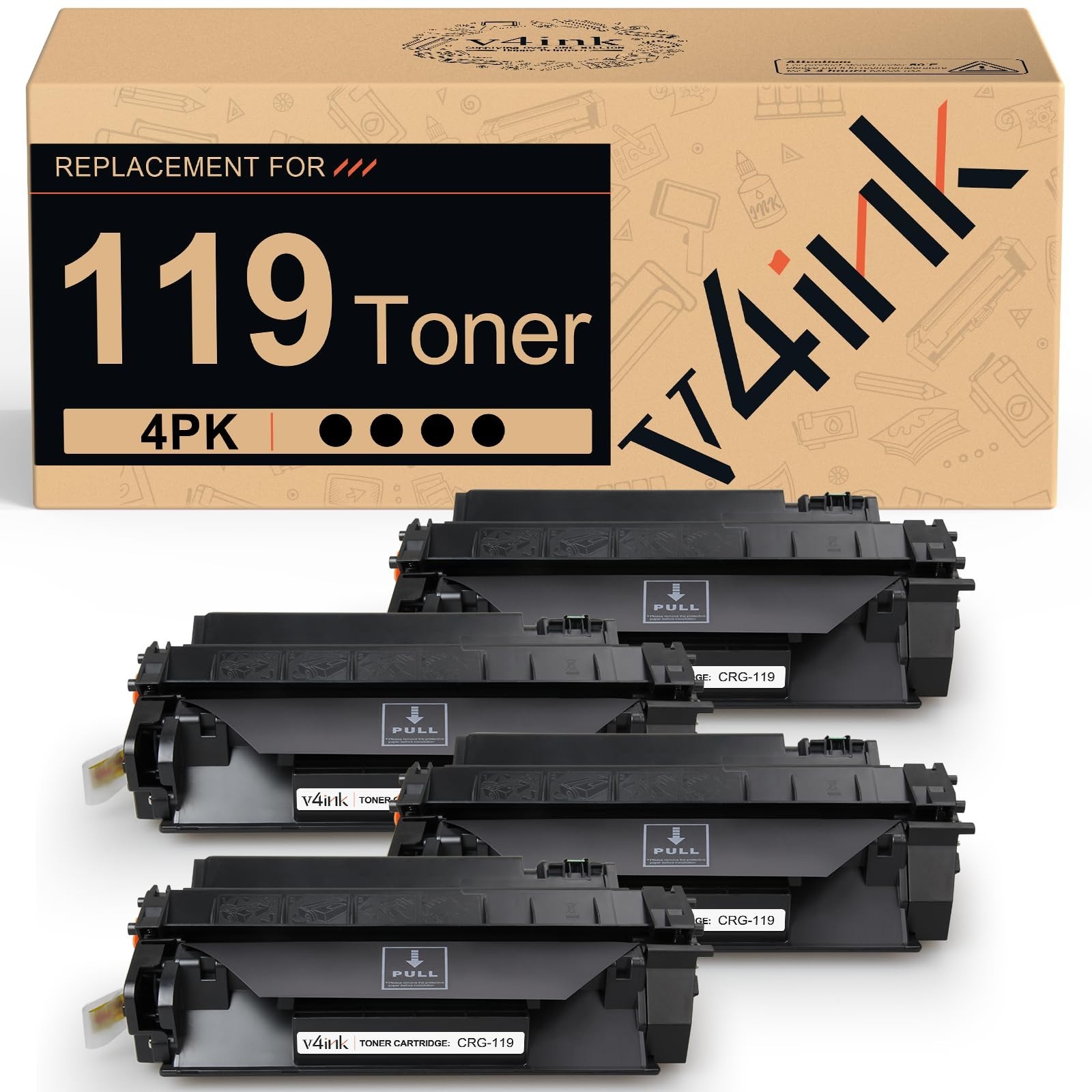 v4ink 119 Toner Compatible Replacement for Canon 119 CRG-119 Toner Cartridge for