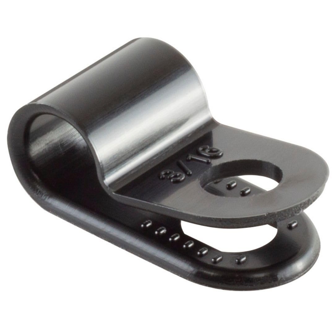 Black Nylon Plastic Cable Clamps 3/16" Screw Mounts for Cable Rope Tube Manag...