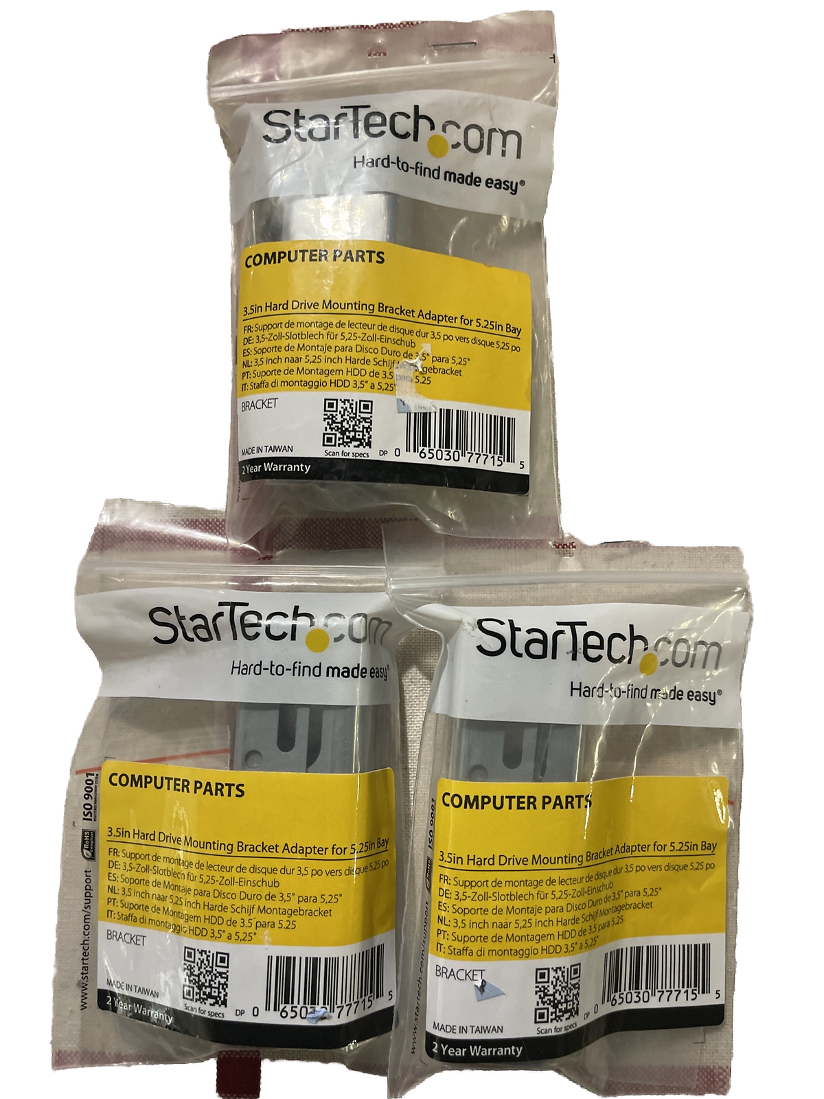 Lot3 StarTech.com 3.5in Universal Hard Drive Mounting Brk  Adapt  for 5.25in Bay