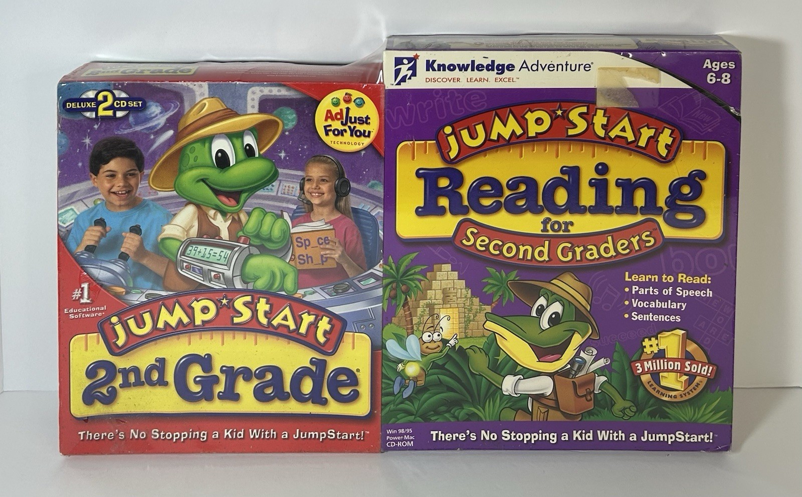 Jump Start 2nd Grade & Reading for 2nd Graders Win/Mac CD-ROM Ages 6-8 - Sealed