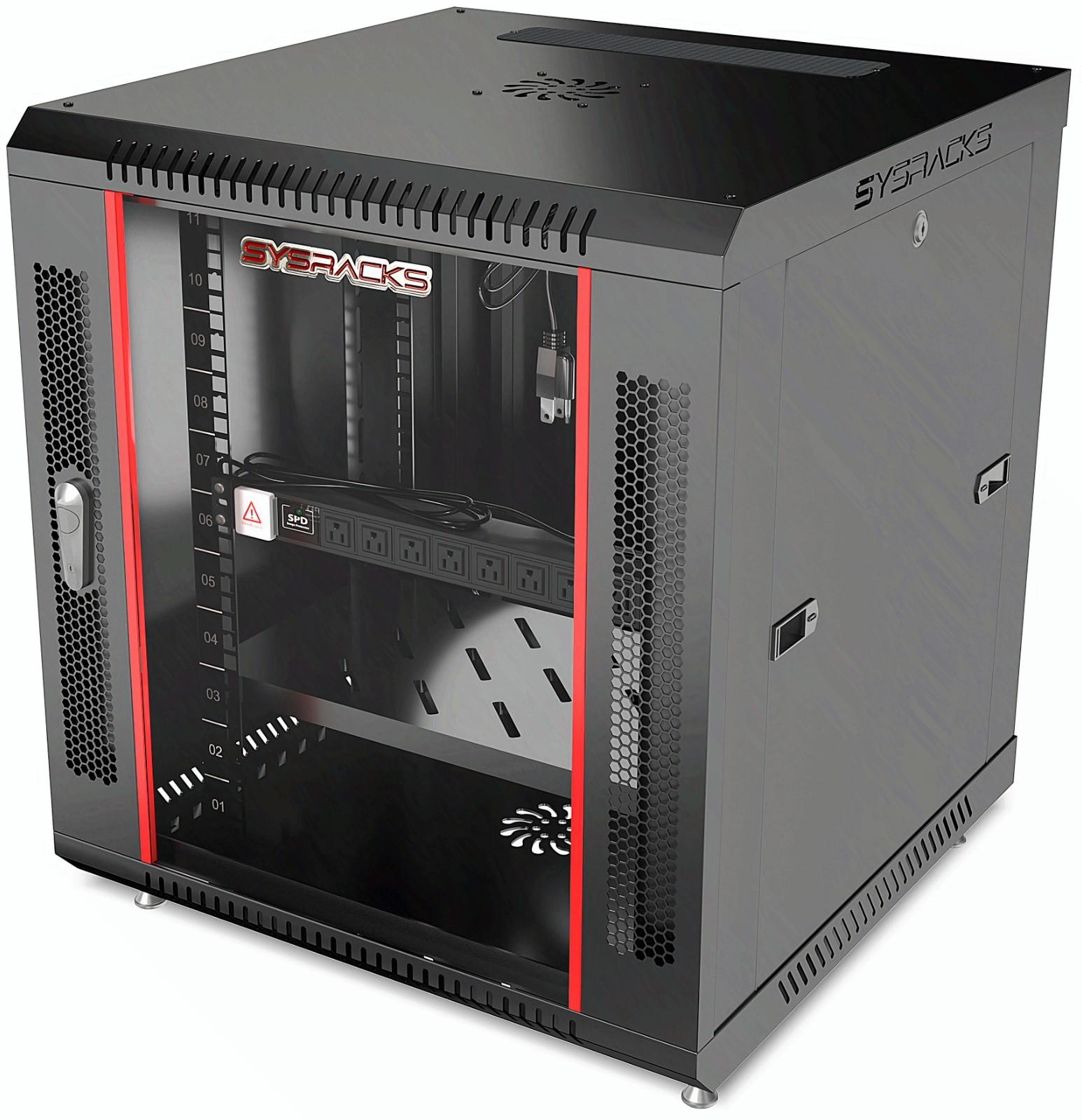 Sysracks 12U Wall Mount Server Rack Cabinet 24" Deep 19" Network Enclosure