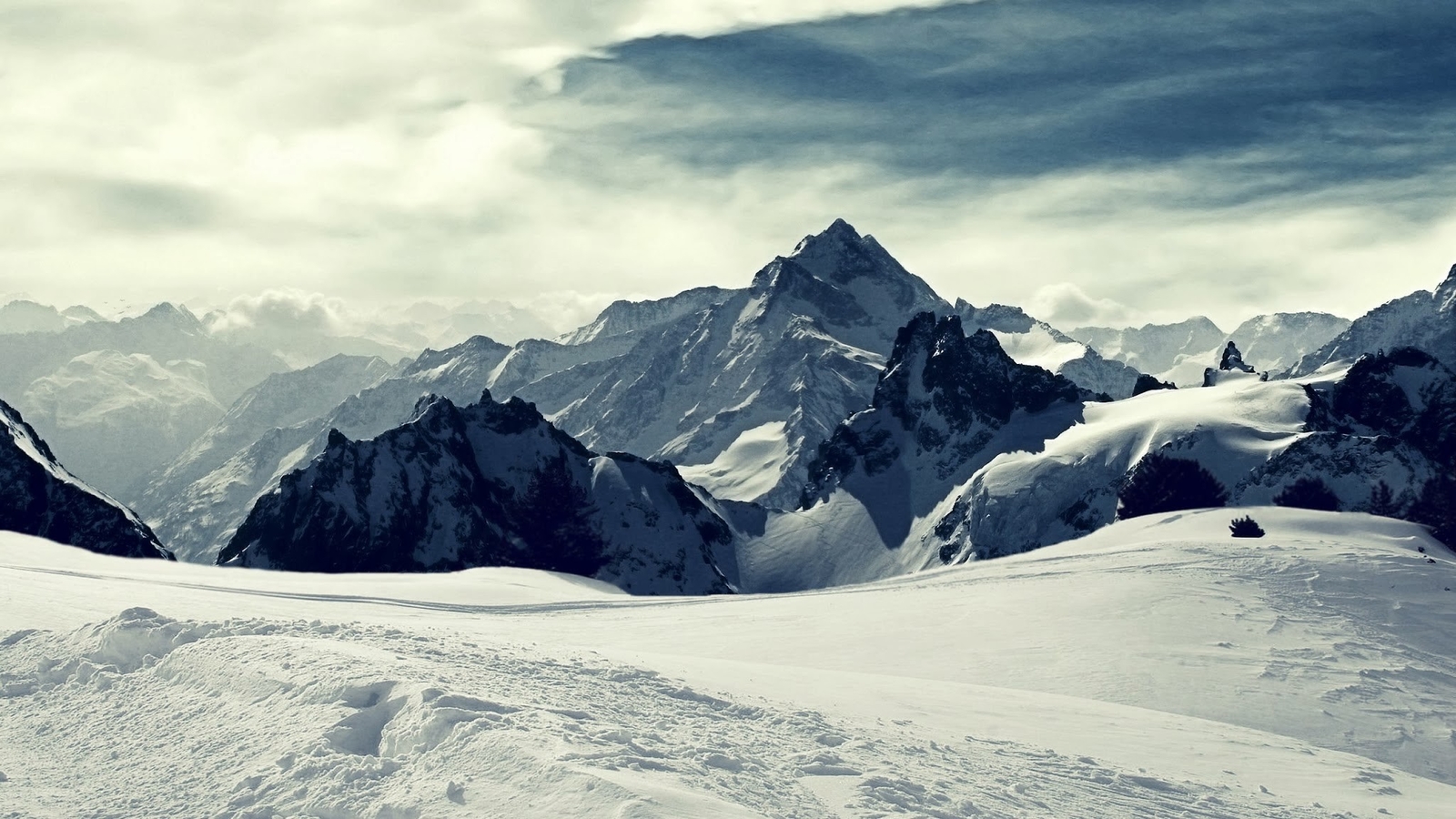 Landscape mountains snow winter nature titlis Custom Gaming Mat Desk