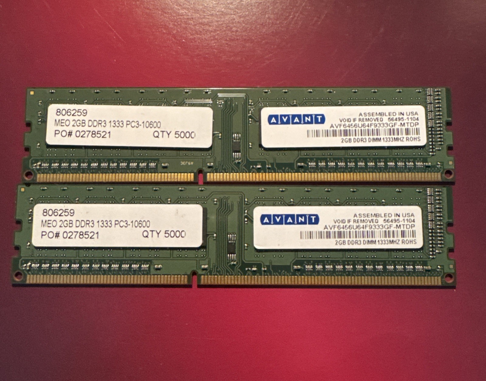 Avant 4GB (2x 2GB) DDR3-1333 PC3-10600 Desktop Memory