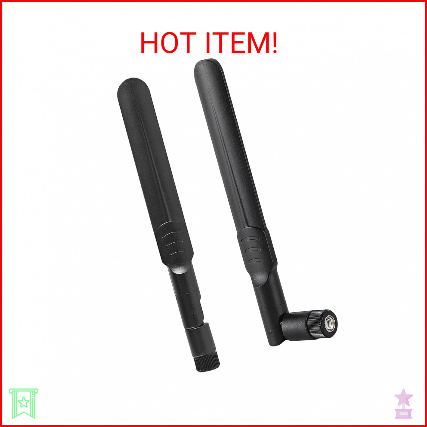 2Pcs Dual Band 8dBi WiFi Antenna 2.4GHz 5GHz 5.8GHz RP-SMA Male Bluetooth Antenn