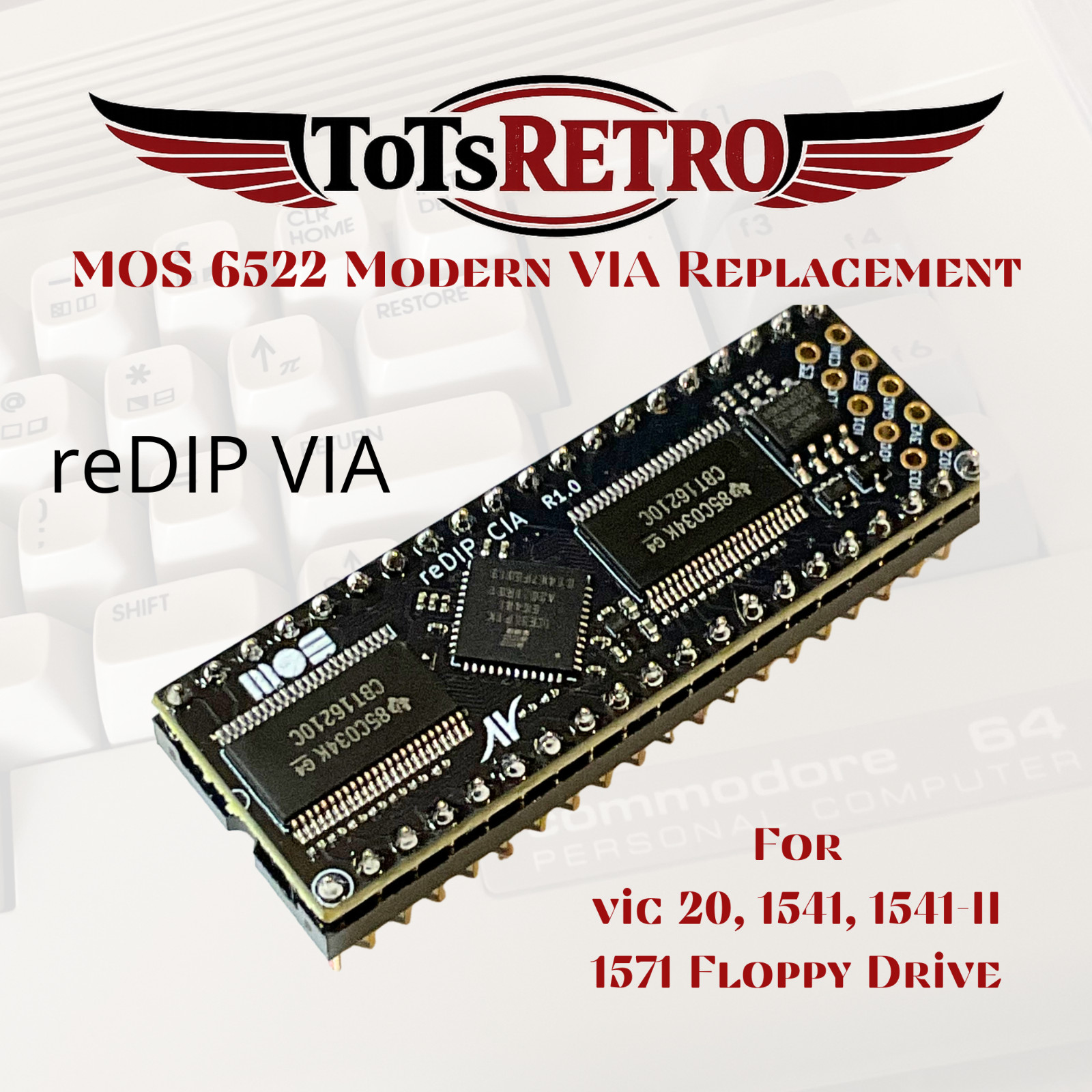 reDIP VIA MOS 6522 Modern FPGA Replacement for Commodore Computers