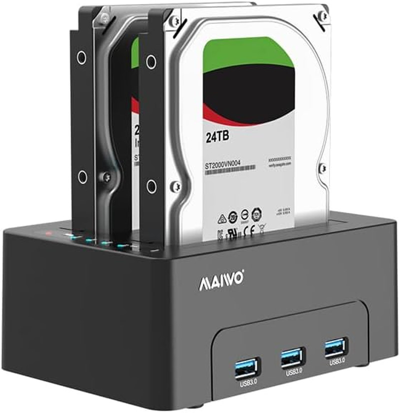 MAIWO Dual Bay Hard Drive Docking Station with Offline Clone for 2.5 3.5 Inch SA