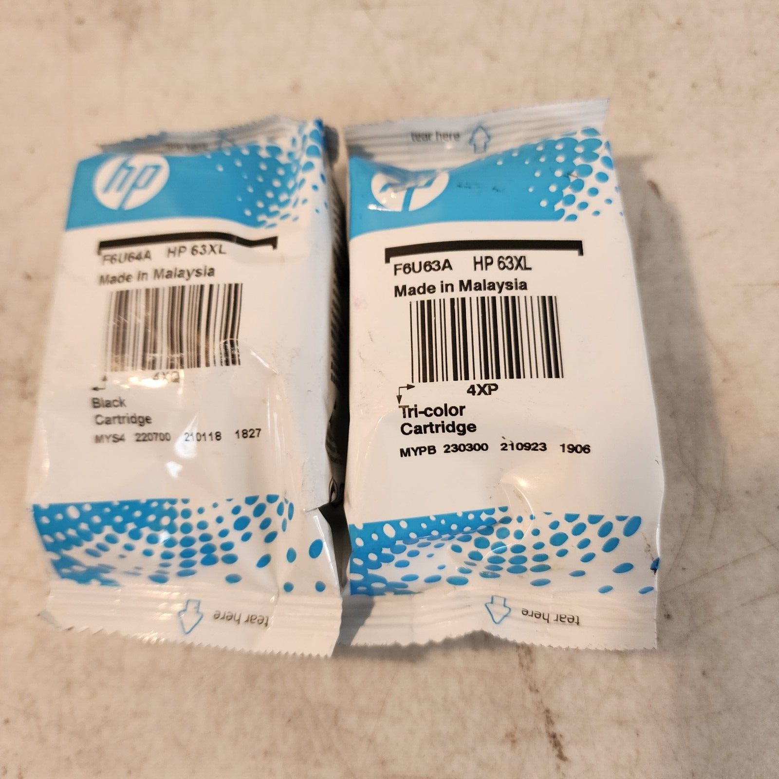 HP 63XL Black Ink With 63XL Color Lot Of 2 Genuine New OEM Open Box