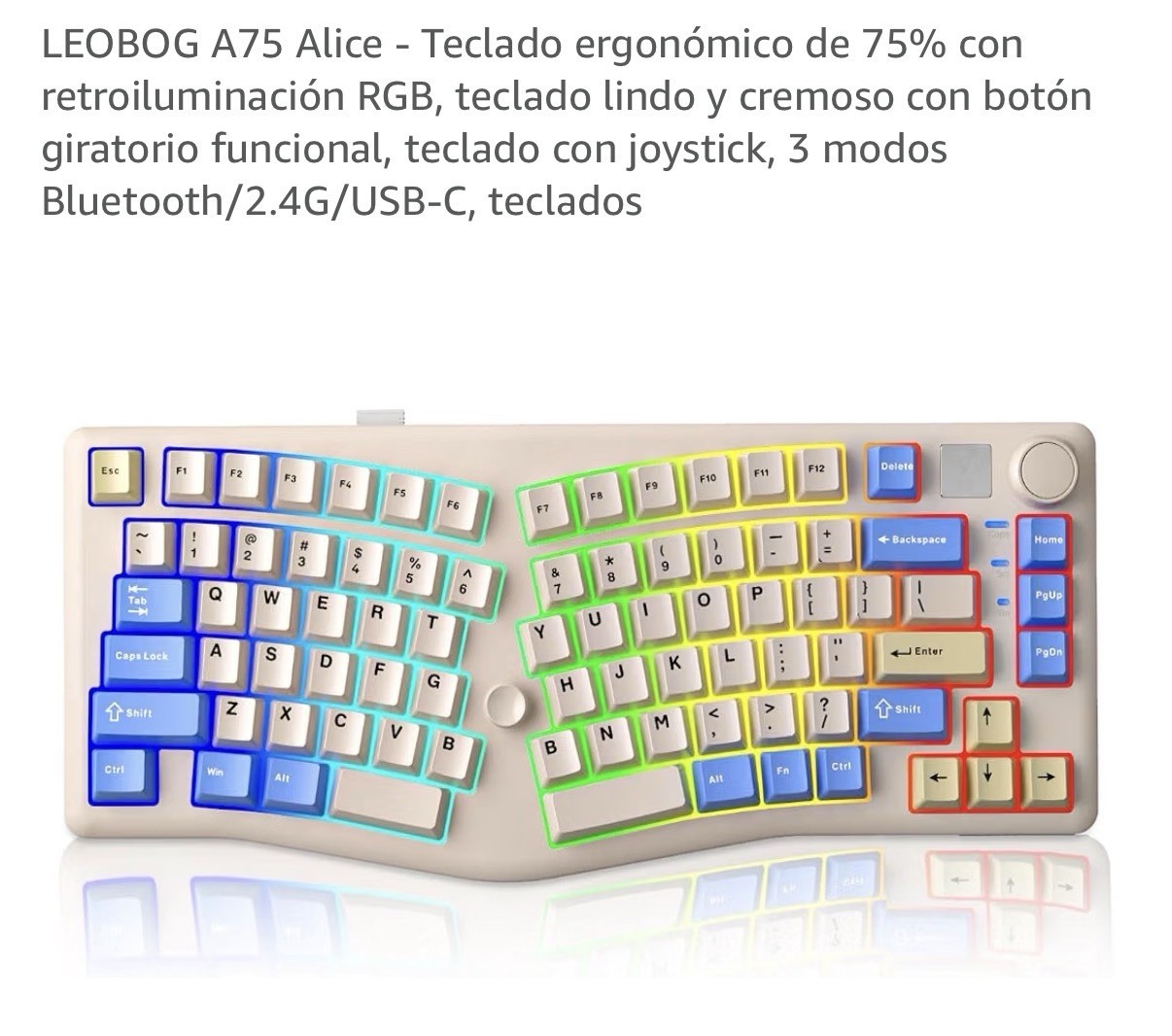 LEOBOG A75 Alice 75% RGB Backlit Hot-Swappable Tri-Mode PBT Joystick