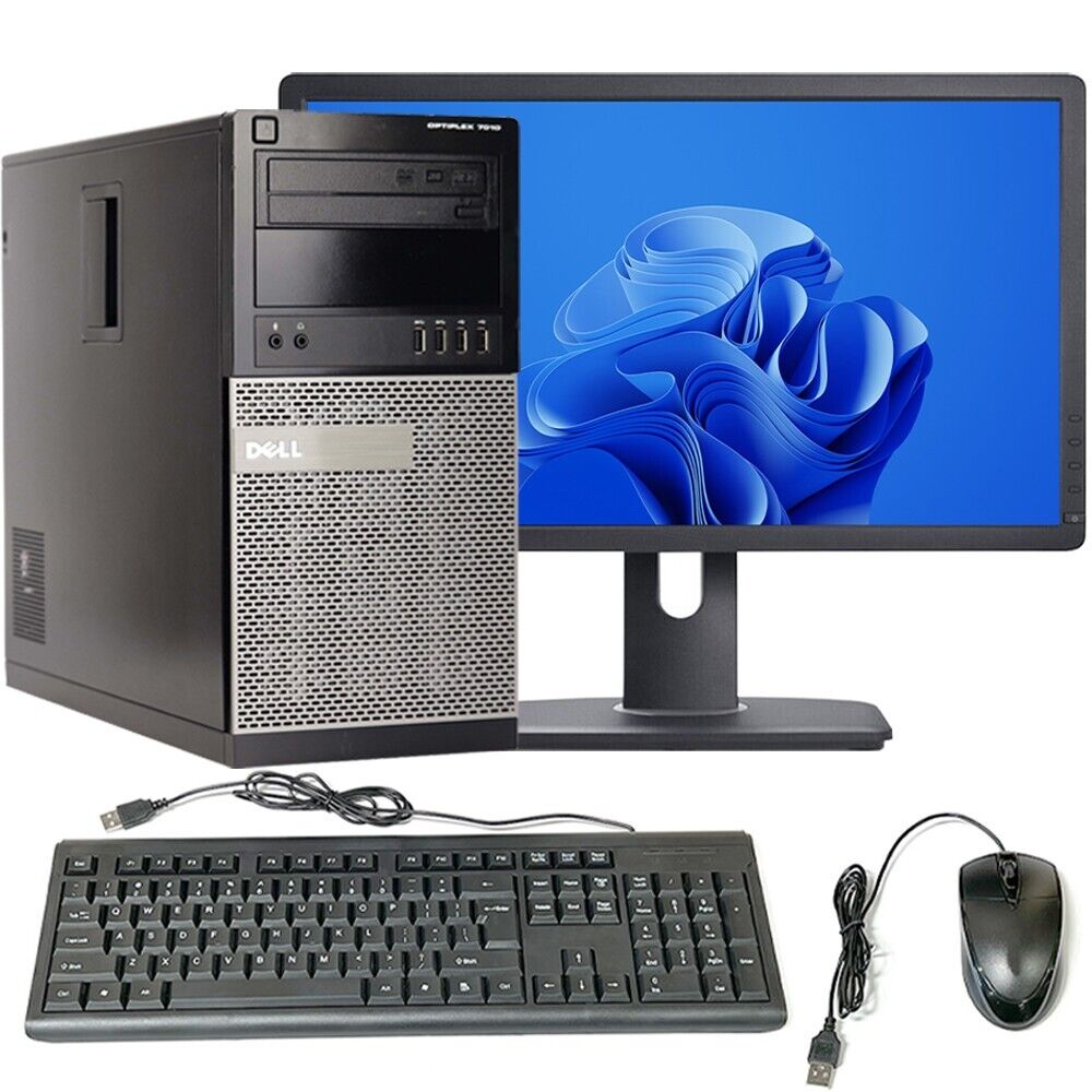 Dell Desktop i3 Computer PC Tower 8GB RAM 500GB HD 20in LCD Windows 10 WiFi DVD