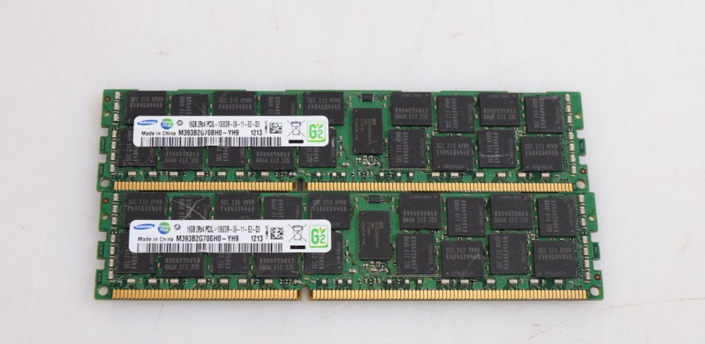 Lot 2x 16GB (32GB) Samsung M393B2G70BH0-YH9 PC3L-10600R Server Memory