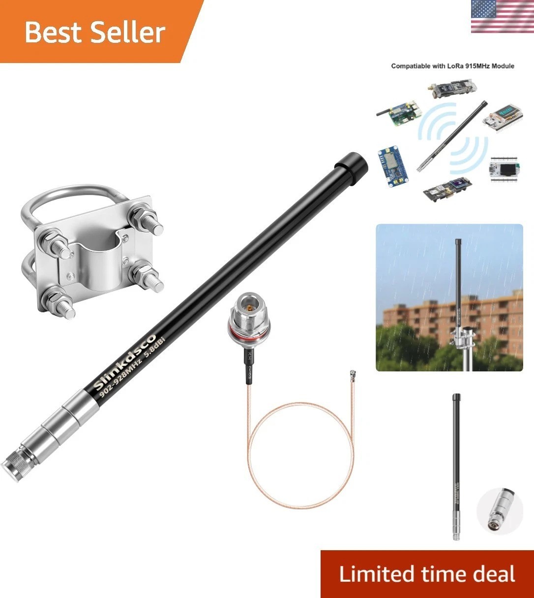 Waterproof 5.8dBi Meshtastic Lora 915MHz Solar Node/Repeaters/Module Devices ...