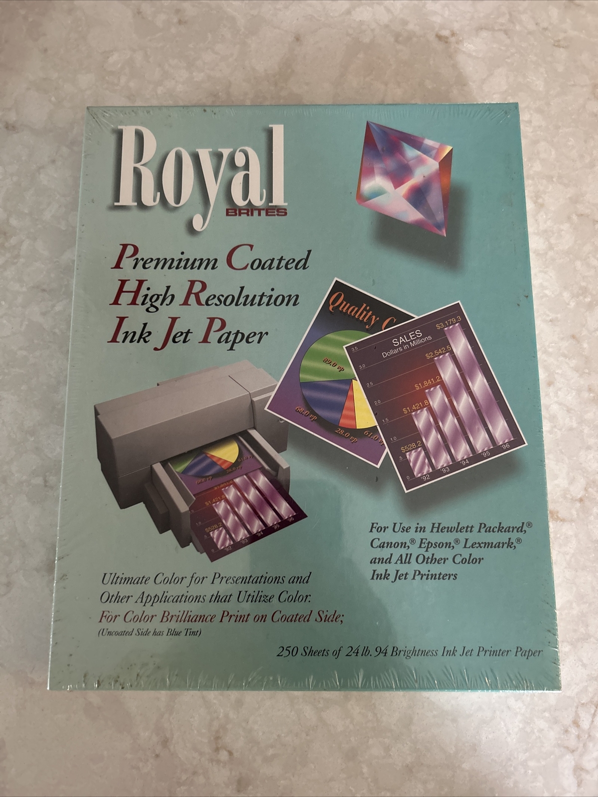 Royal Brites Premium Coated High Resolution Ink Jet Paper🔥SEALED/ 250 Sheets🔥