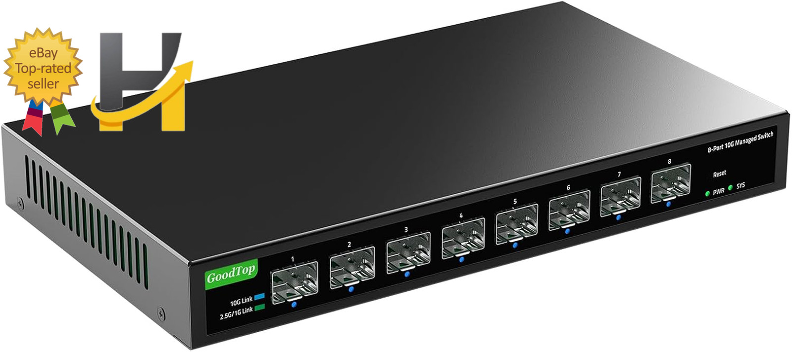 8 Port 10Gb SFP+ Switch Smart Web Managed Network Switch