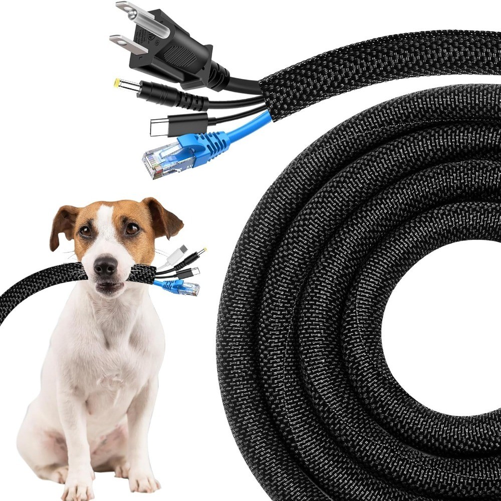 Cord Protectors from Pets No Chew, 25ft - 1/2 inch Ultra Durable Cord Covers
