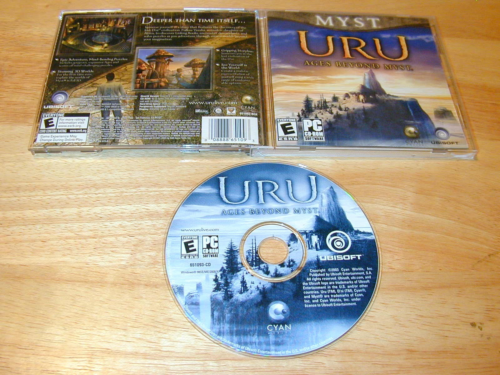 Myst Uru Ages Beyond Myst PC CD-ROM 2003 Cyan Ubisoft Windows 98SE/2000/Me/XP