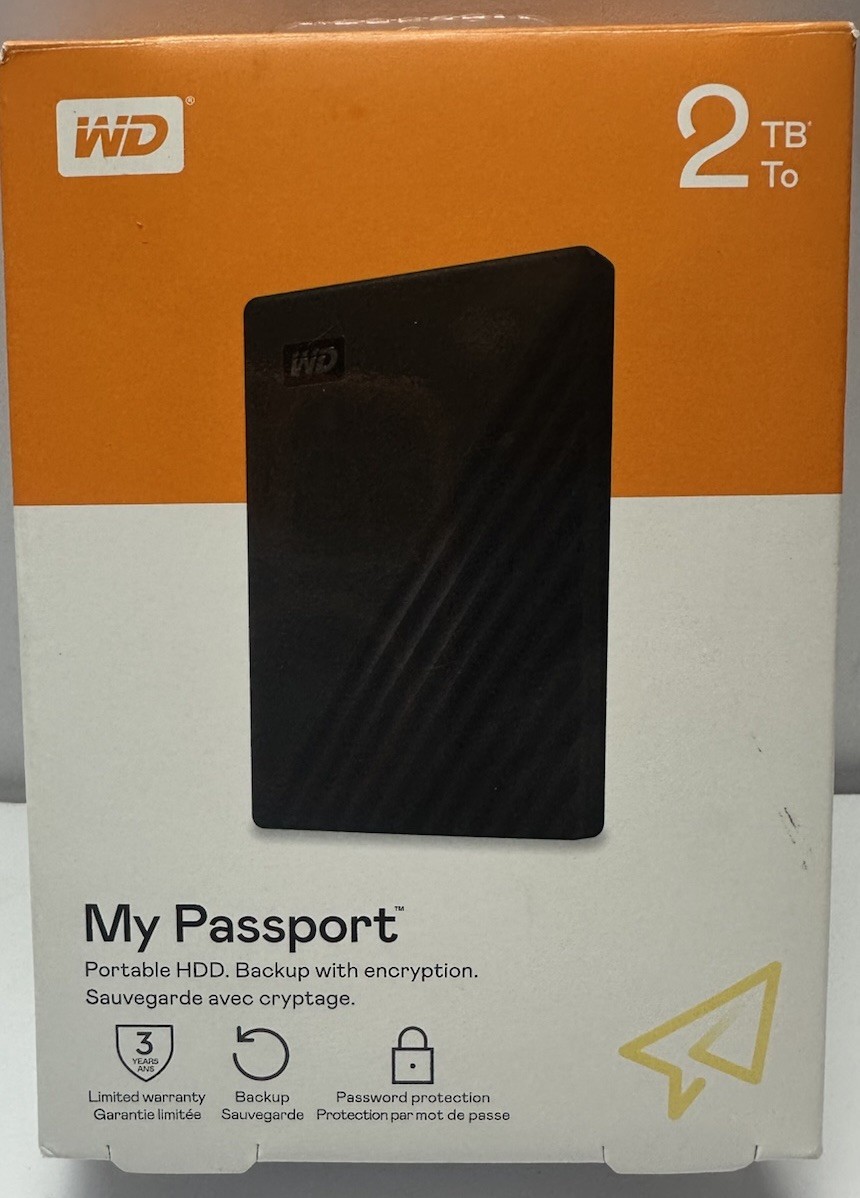 WD 2TB My Passport Portable External Hard Drive (Black) - WDBYVG0020BBK-WESN