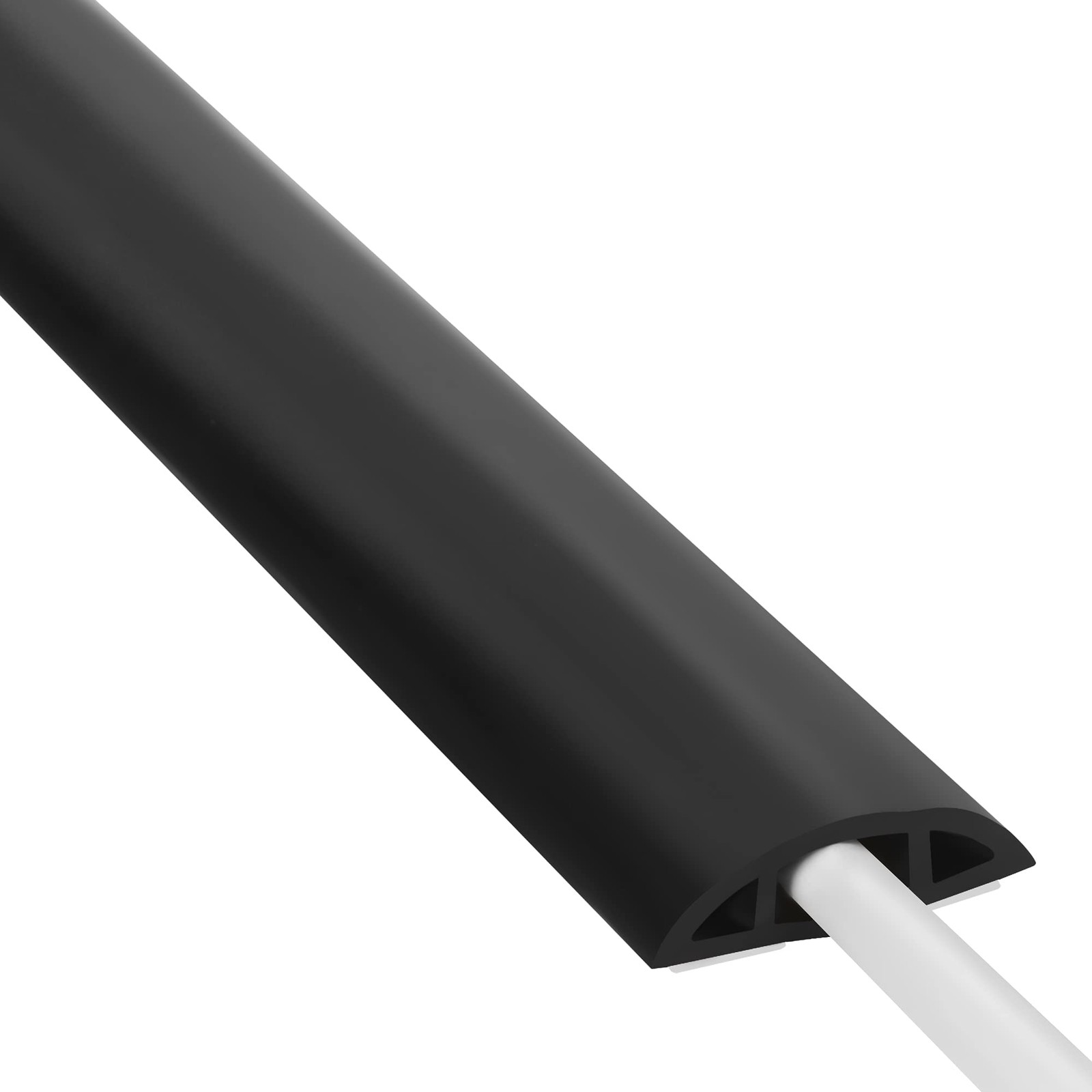 Floor Cord Cover 4ft,Cord Hider Floor Black,Cable Management Cover Prevent