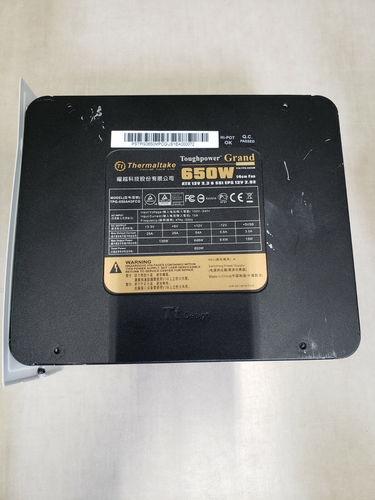 ThermalTake Toughpower 650W Grand Fully Modular TPG-650AH3FCG