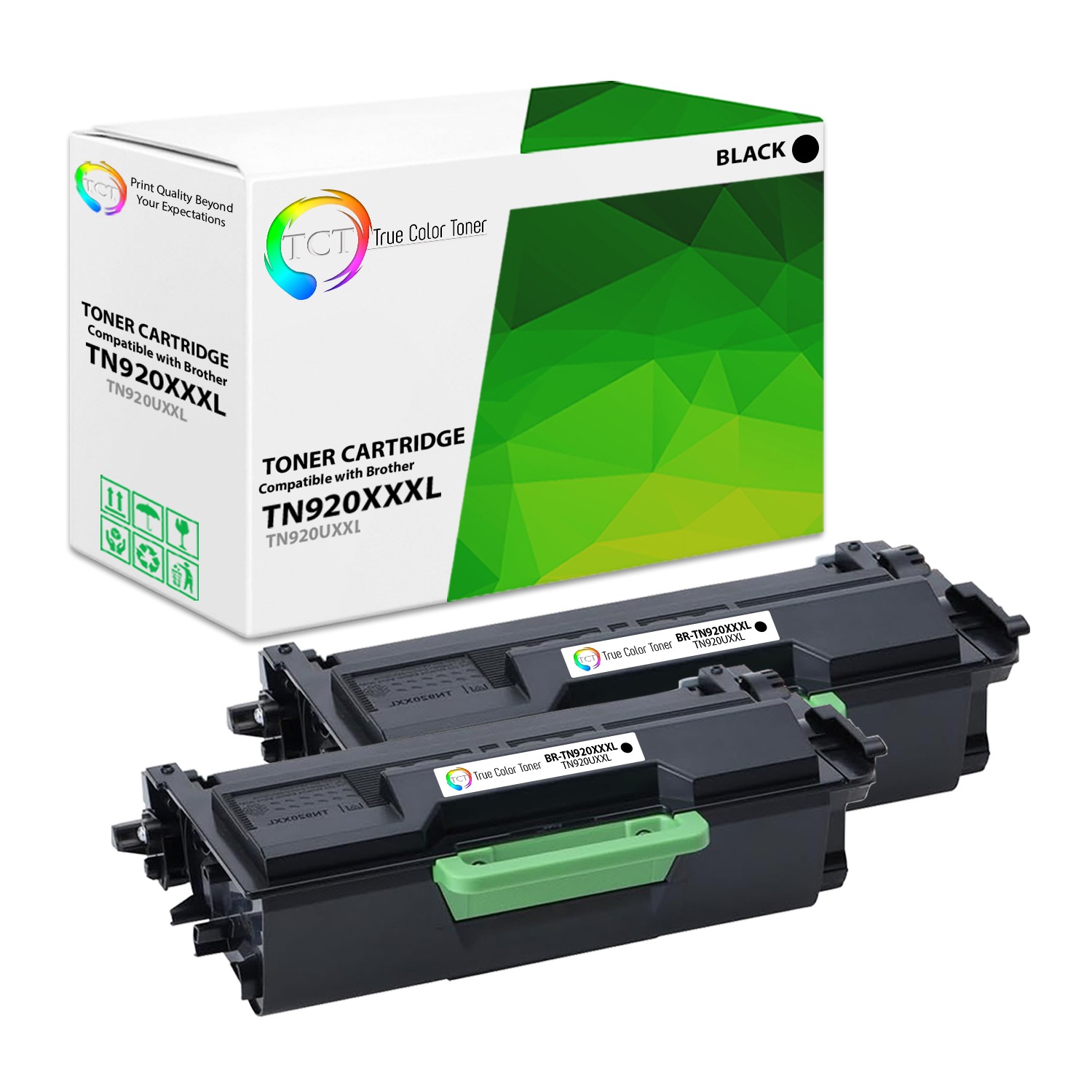 2Pk TCT Prem TN920 Black Super HY for Compatible Brother DCP-L2640DW Toner