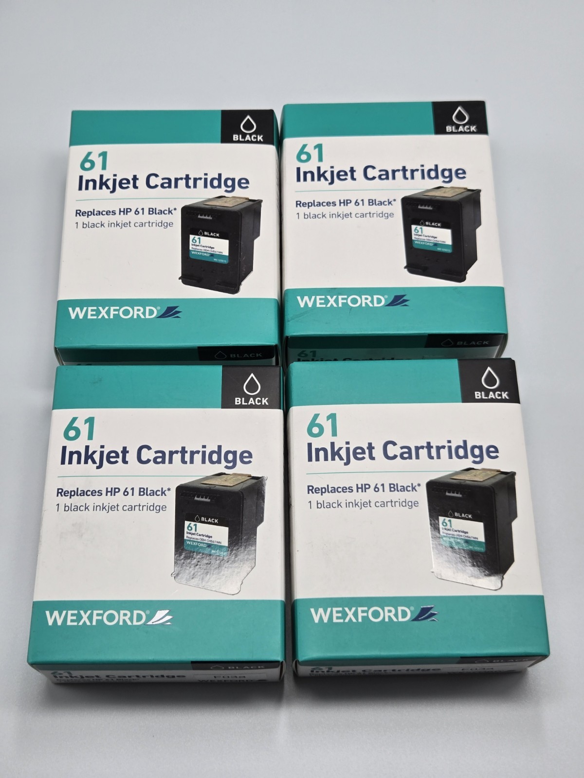 4 Boxes Wexford Inkjet Cartridge Replaces HP 61 Black Walgreens Brand 