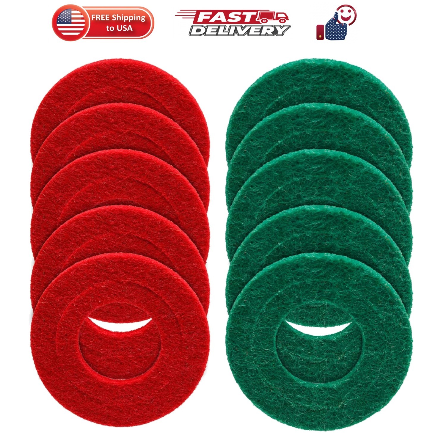 10 Pack Battery Terminal Anti Corrosion Washers FiberGreen&Red