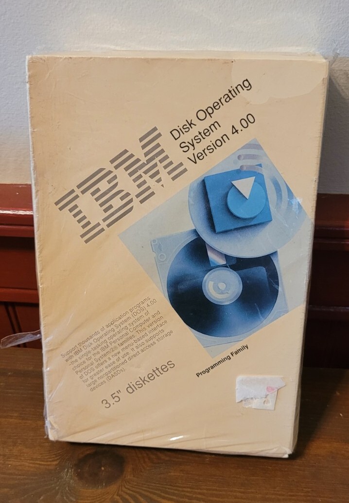Vintage 1988 IBM Disk Operating System Version 4.00 - 3.5" Diskettes New
