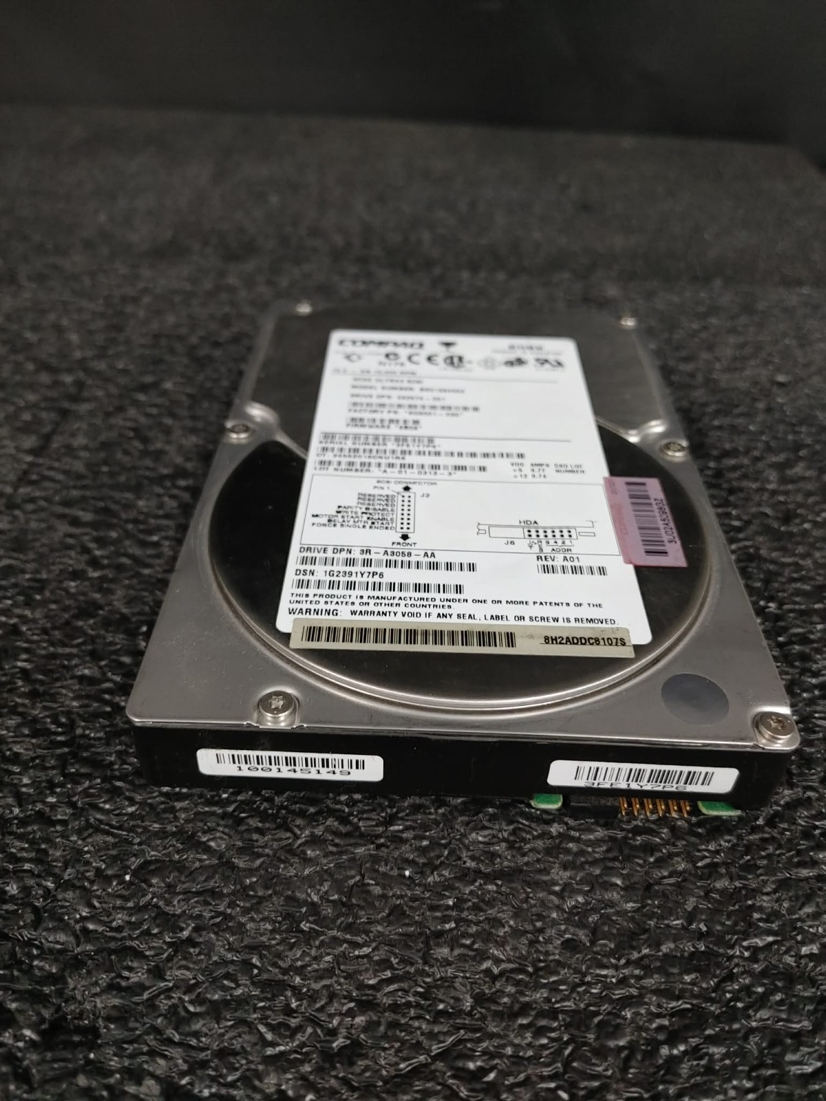 HP 232574-001 BD01864552 18.2GB 10K RPM Ultra3 SCSI 80-pin FW 3B08 3.5" HDD