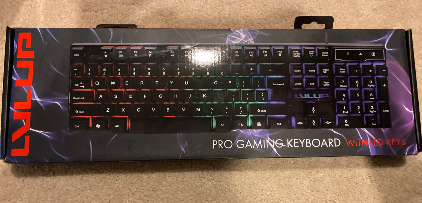 Lvlup Pro Gaming Keyboard w/ LED Keys LU734 Black - New In The Box