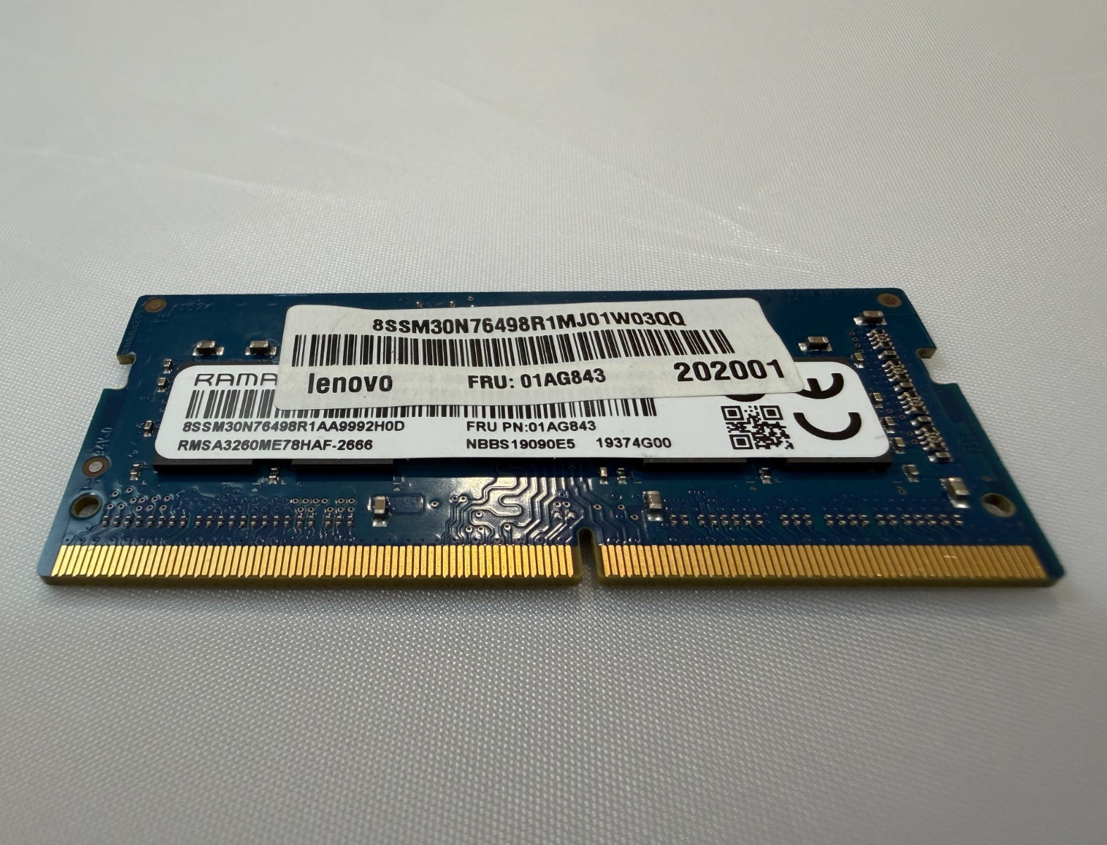 Lenovo Ramaxel 8GB 1Rx8 DDR4-2666V PC4-21300 SO-DIMM Laptop RAM 01AG843