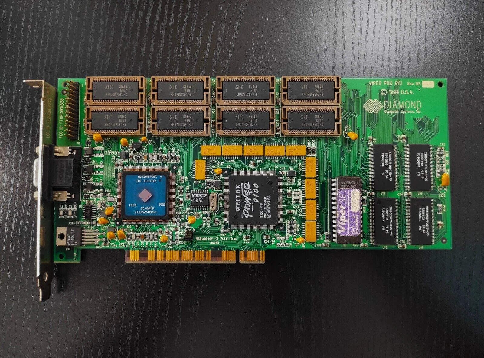 Diamond Viper SE Weitek Power P9100 PCI 4MB VGA Vintage Retro Graphics Card