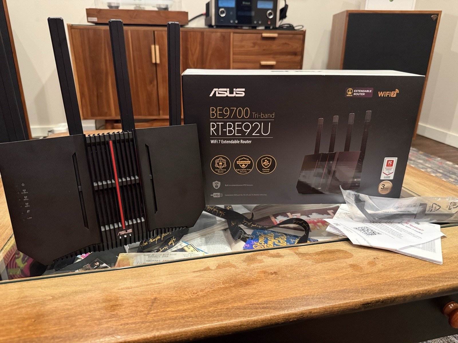 ASUS RT-BE92U BE9700 Tri-Band WiFi 7 Extendable Router w/ Box Lightly Used