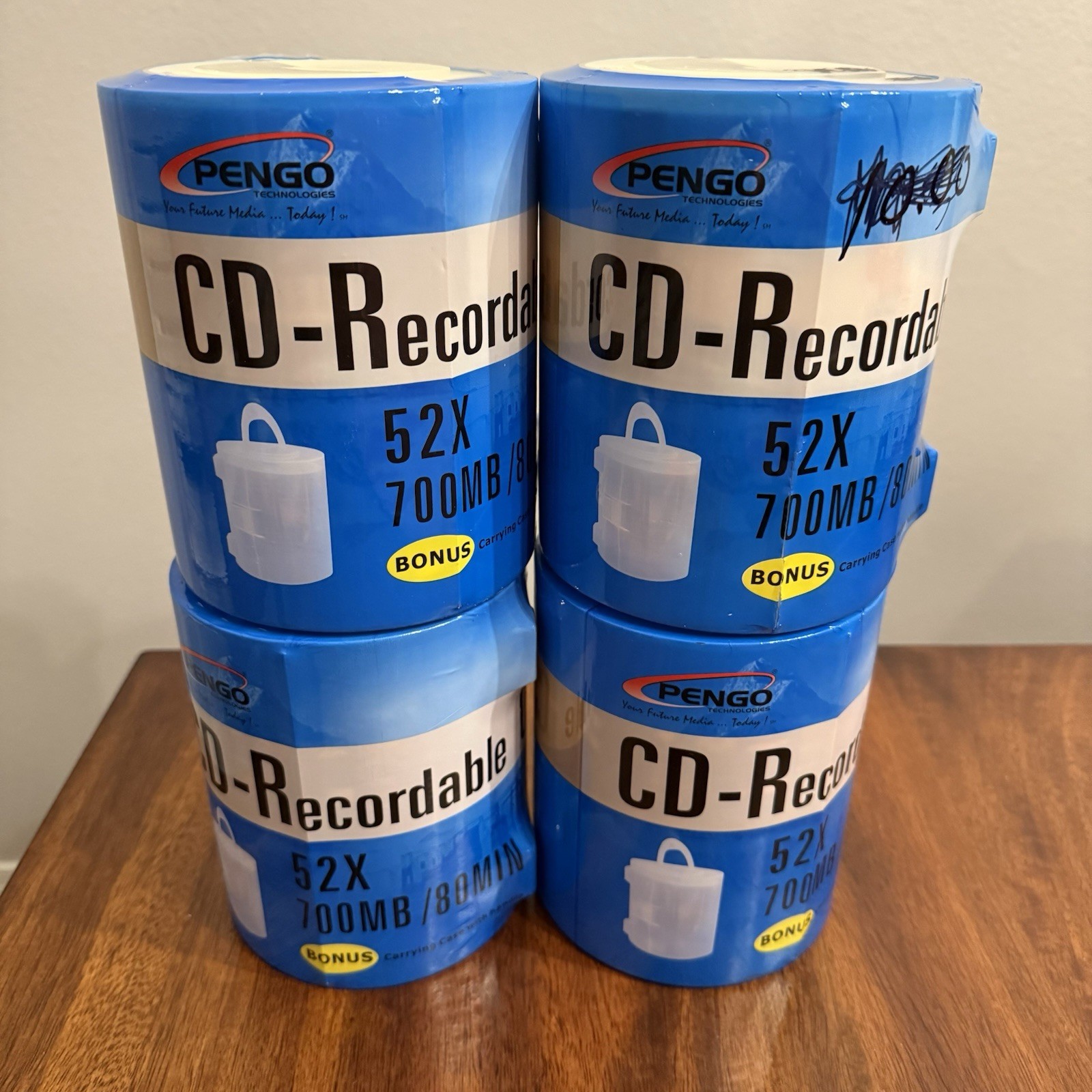 Lot Of 4 100 Pack Pengo CD-R 52X 700MB/80Min Recordable Carrying Case w/ Handle