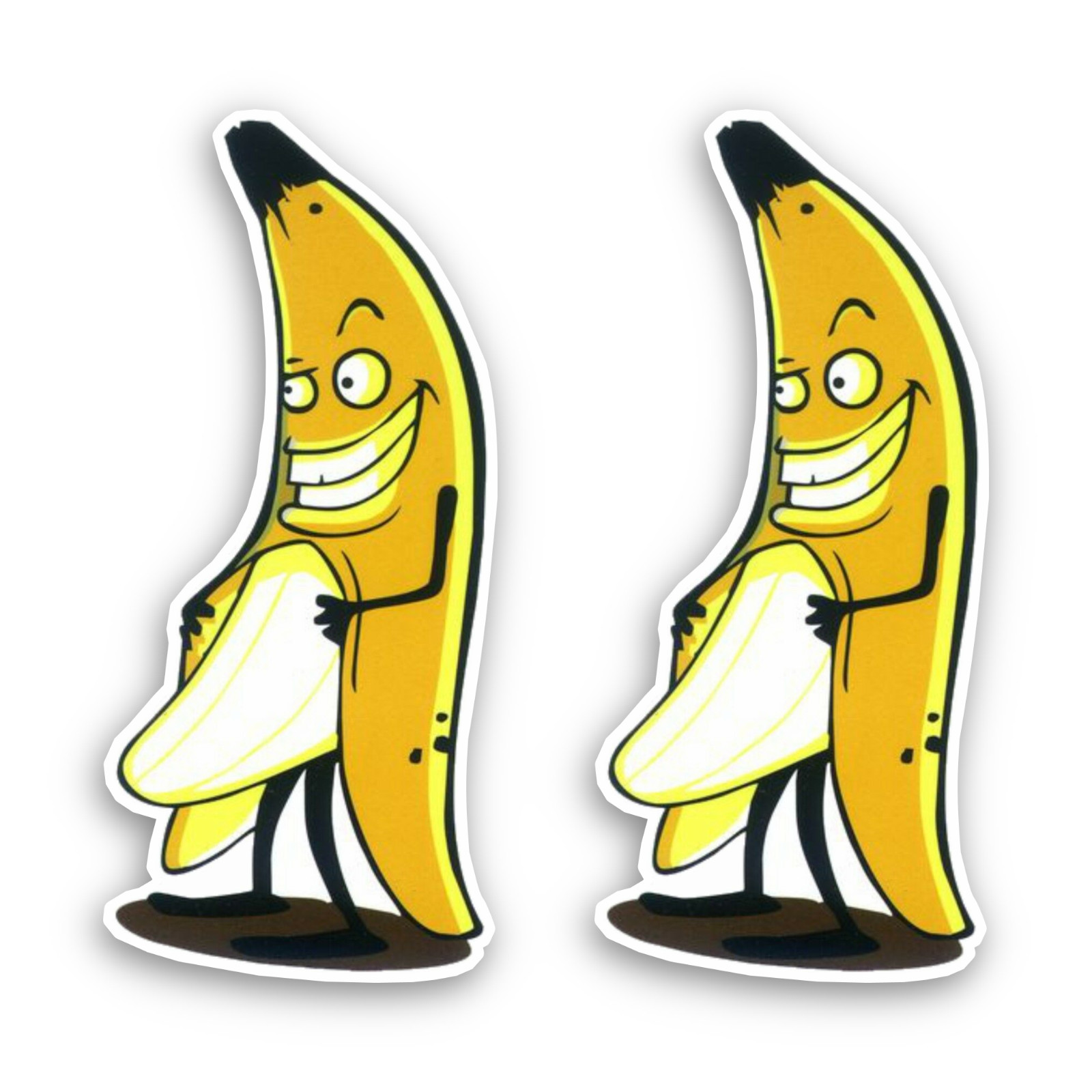 Naughty Banana Sticker, Funny Flashing Fruit Decal for Laptops & Indoor Use 2-PK