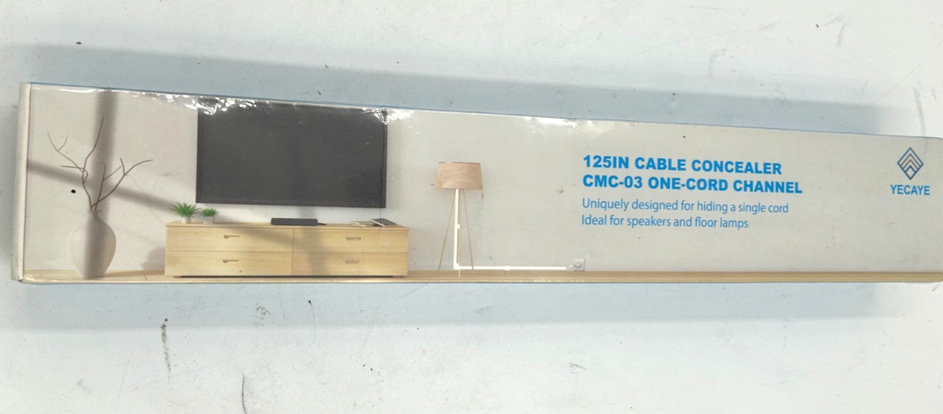 Yecaye CMC-03-3017 Cable Concealer Raceway Kit 125in White
