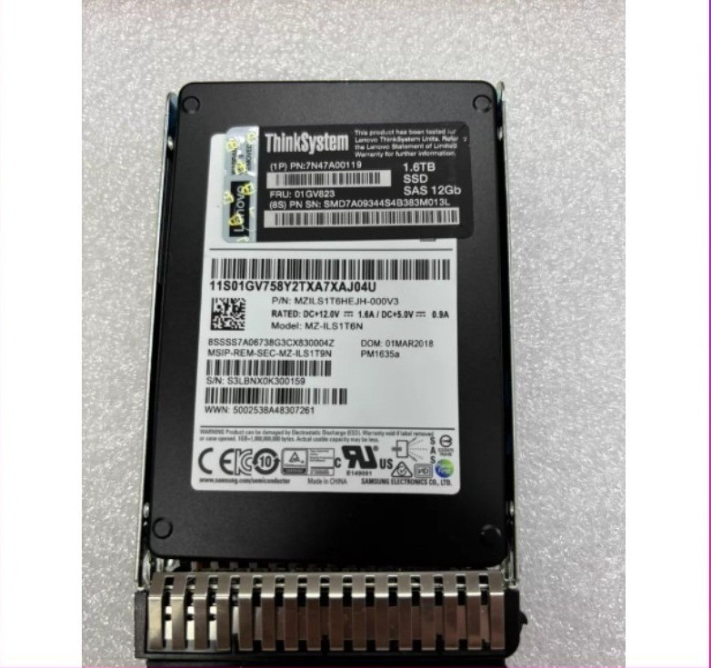 1PCS PM1635A Lenovo 01GV823 1.6T SSD SAS 12G 2.5 PM1635A SR Server Solid State