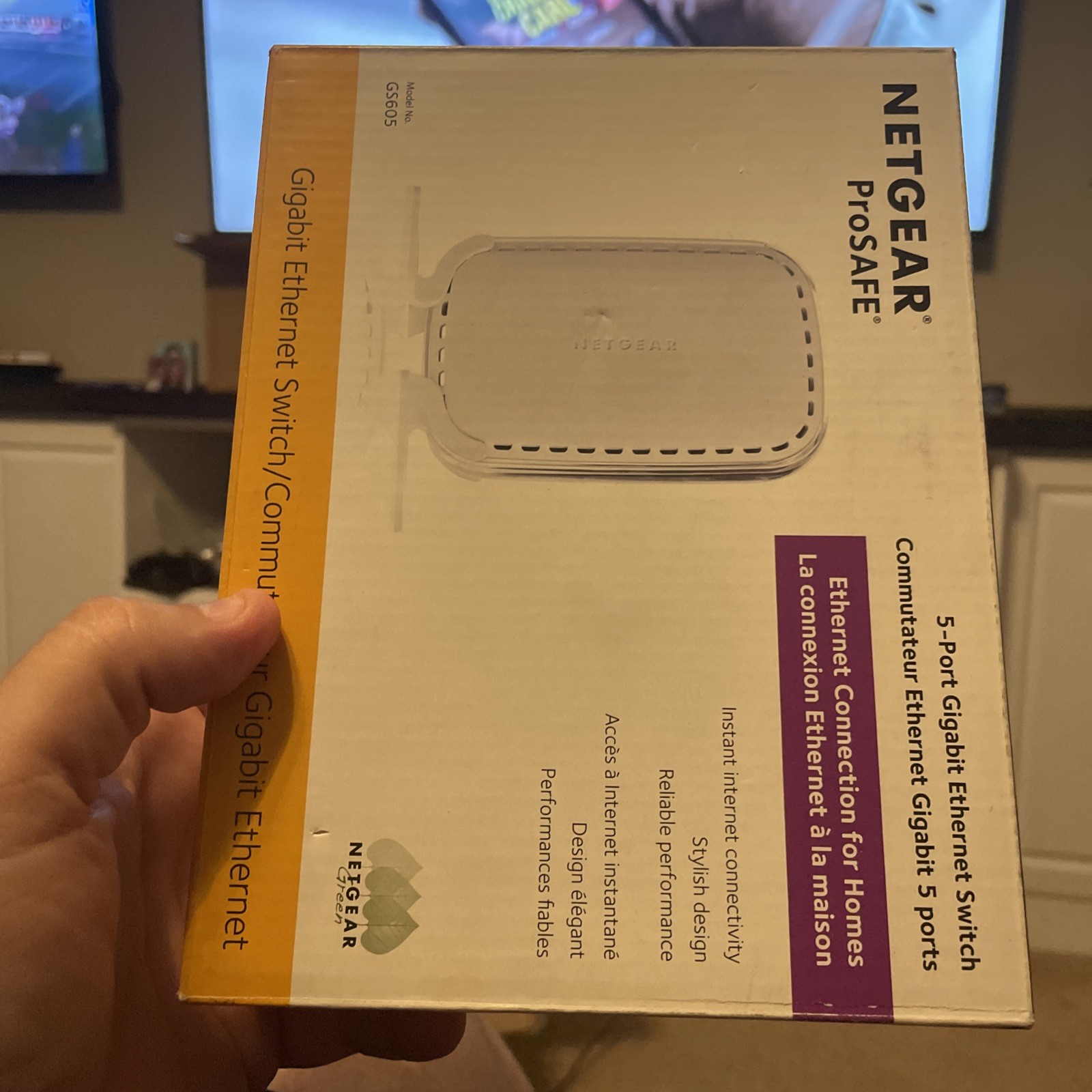 NETGEAR GS605 5 Port Gigabit Ethernet Switch Open Box