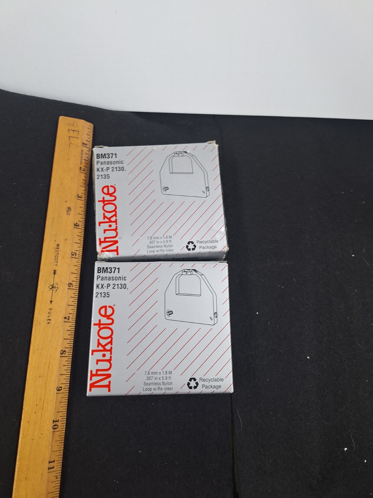 2 Packs Nukote BM371 Compatible Black RIBBON Individually Sealed New in Box NIB