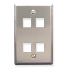 ICC Faceplate stainless steel1-gang4-port TDICC-IC107SF4SS Home Improvement