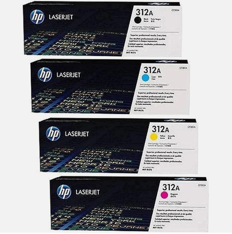 HP 312A Toner Set Genuine CF380A CF381A CF382A CF383A MFP M476dn M476dw NEW