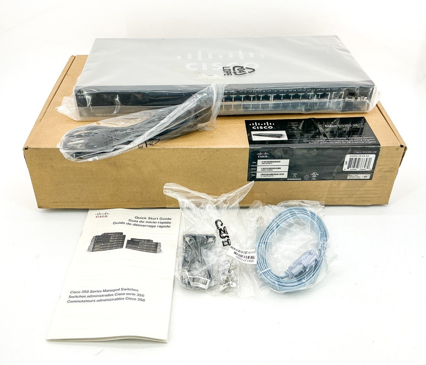 New Cisco SG350-28-K9-NA 28-Port Gigabit Managed Switch 100-240V 