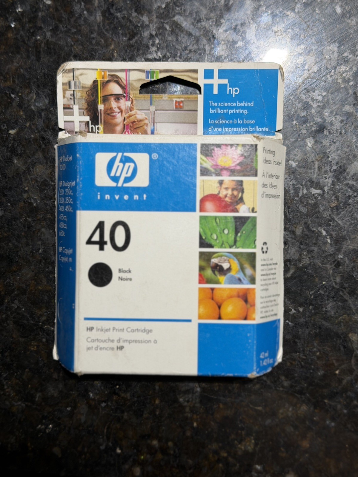 Genuine HP 40 Black Ink Cartridge 51640A 42ml Sealed Expired Jul 2007 Vintage