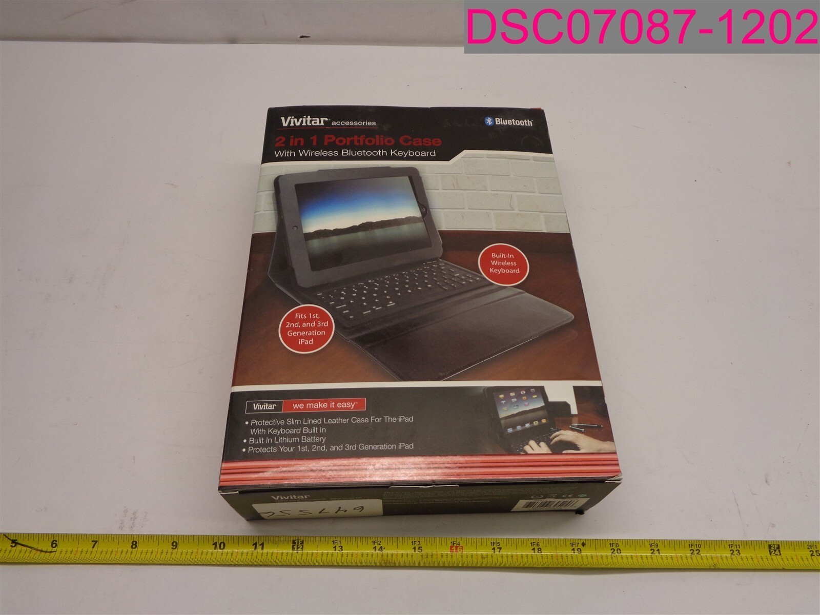 Vivitar 2 in 1 Portfolio Case w/ Wireless Bluetooth Keyboard -iPad 1st,2nd,3rd G