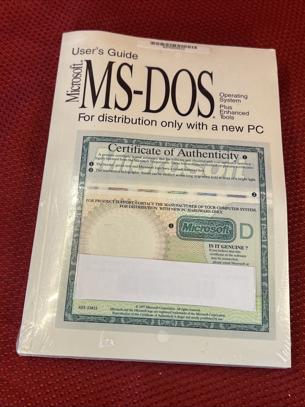 Genuine: Microsoft MS-DOS 6.22 Full Version with 3.5 disks & COA New Sealed