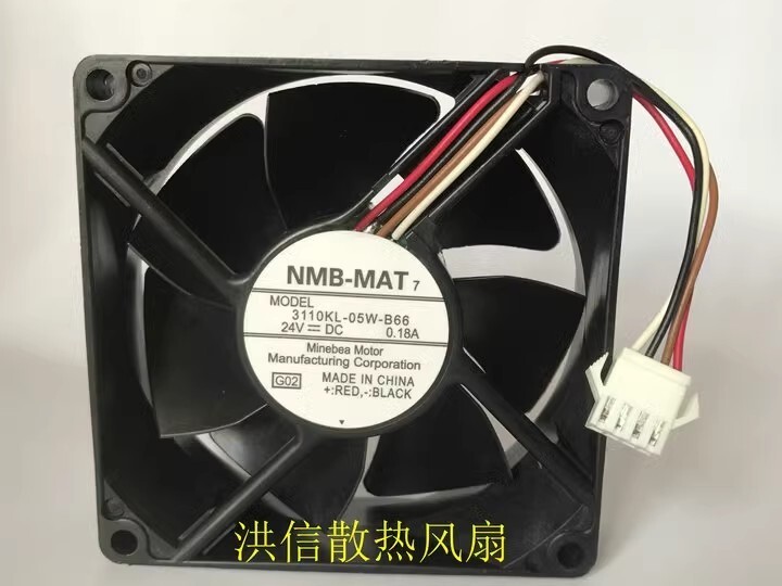 NMB-MAT 3110KL-05W-B66 8025 DC24V 0.18A 8CM 4-Pin Inverter Cooling Fan
