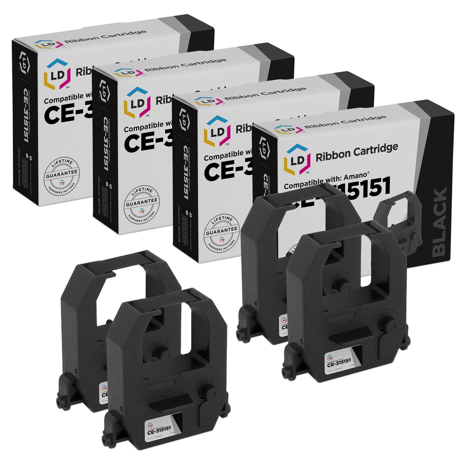 LD 4PK CE-315151 CE315151 Black Printer Ribbon for Amano AGP5000 BX6000 EX3000