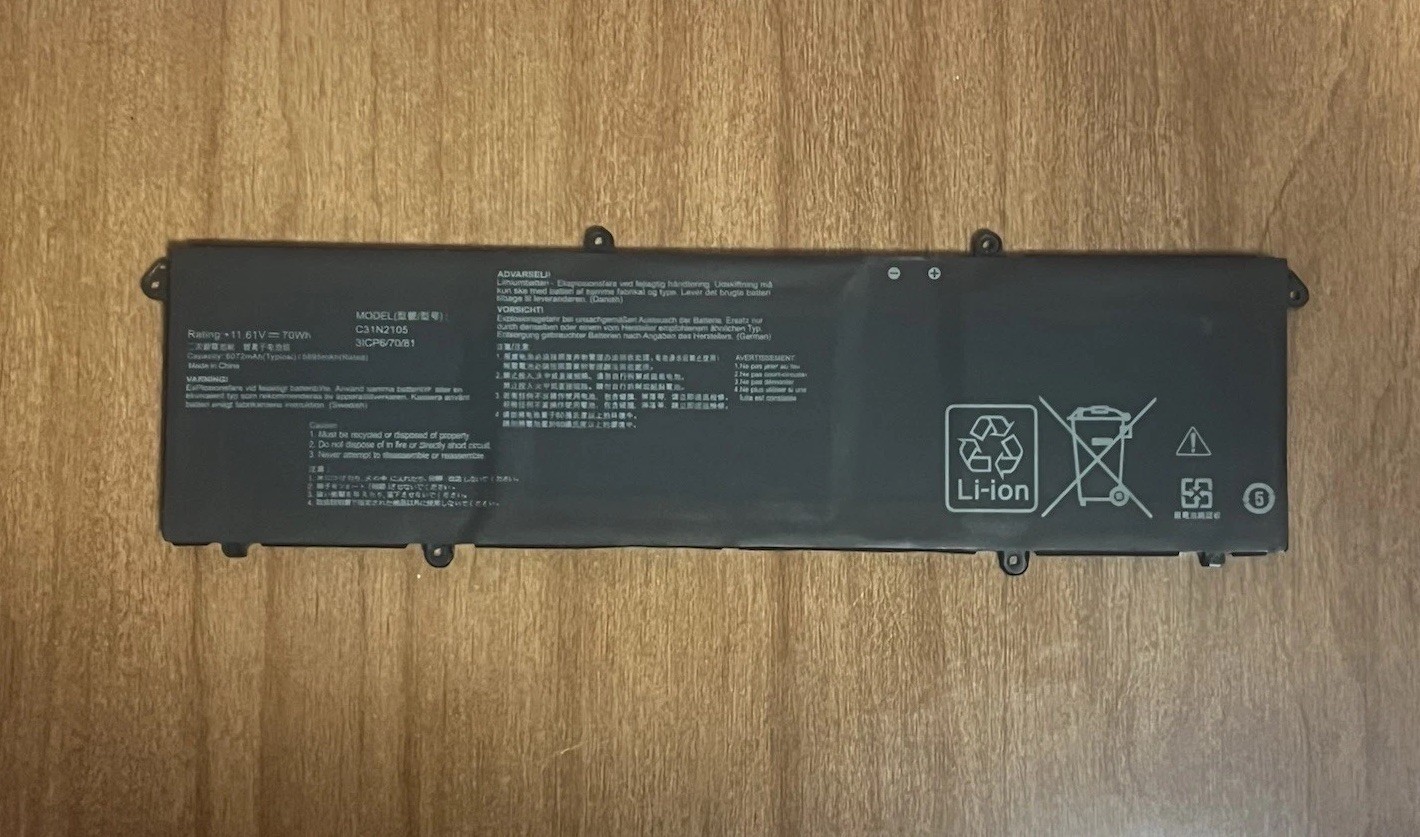 100% New Genuine C31N2105 70Wh 11.61V 5895 mAh Battery for Asus