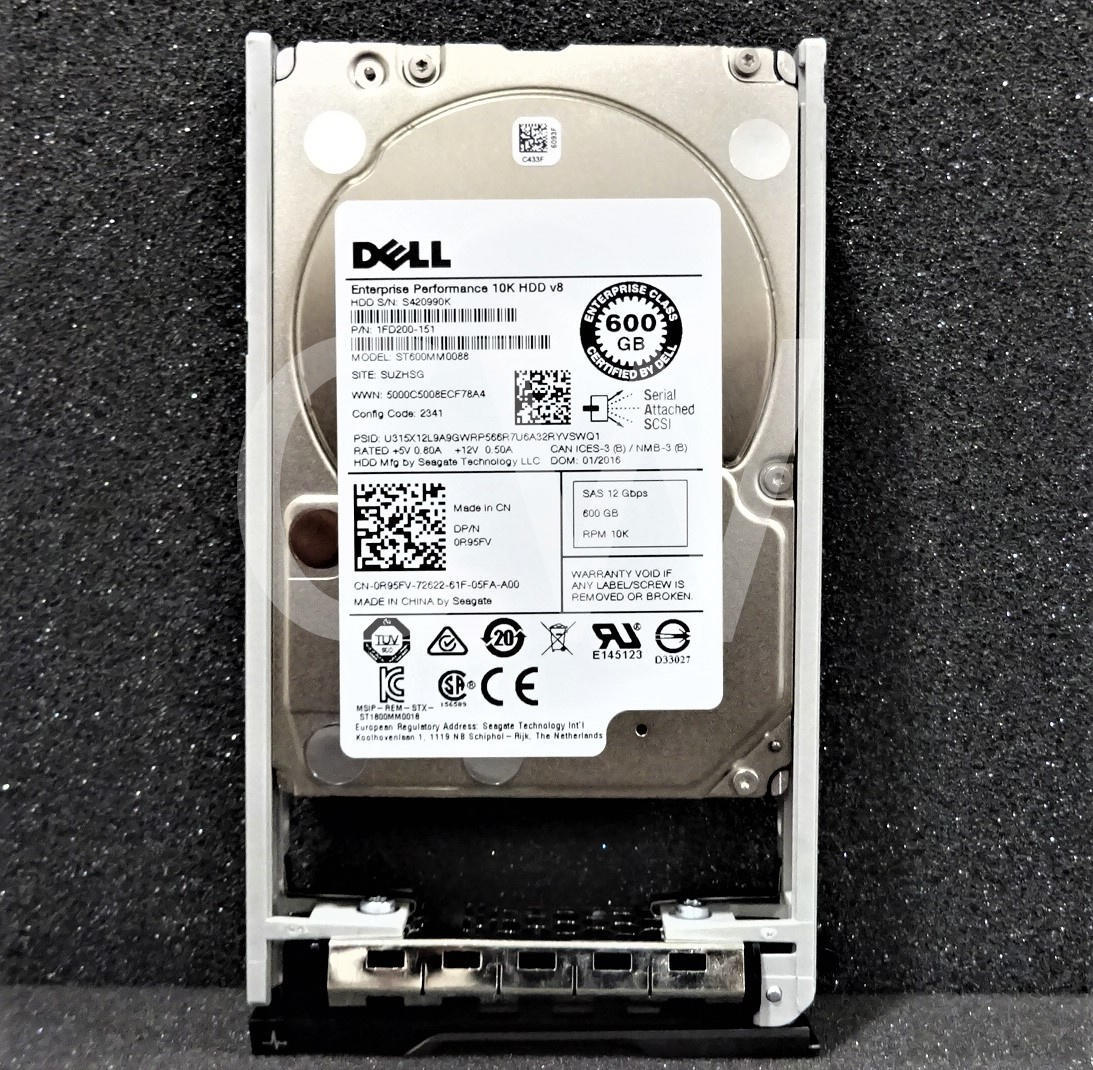 R95FV ST600MM0088 Dell ENTERPRISE 600GB 10K RPM 12Gbps 2.5"SAS HDD Hard Drive V8