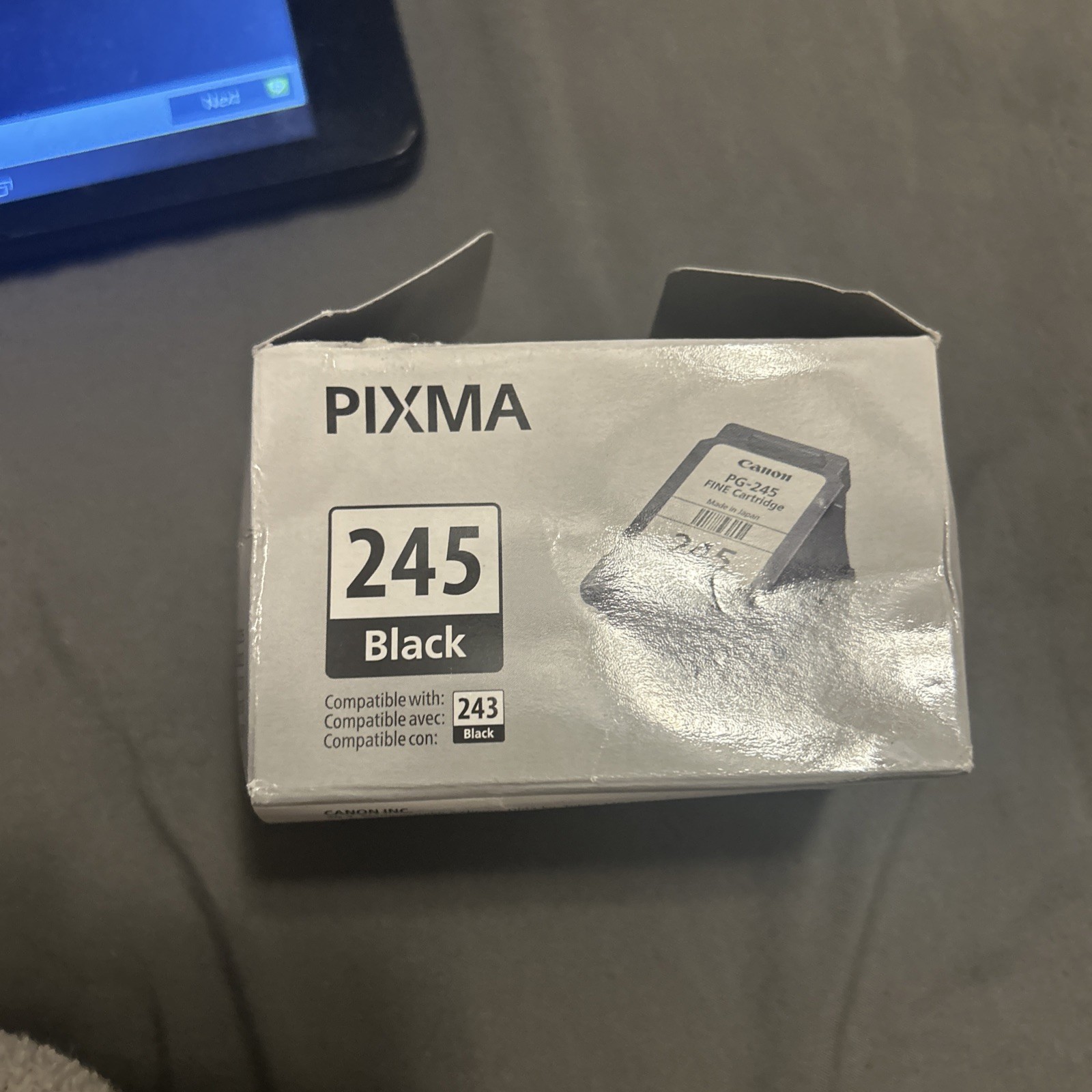 Genuine Canon 245 BLACK PIXMA Fine Ink Cartridge, new. MESSAGE BEFORE BUYING