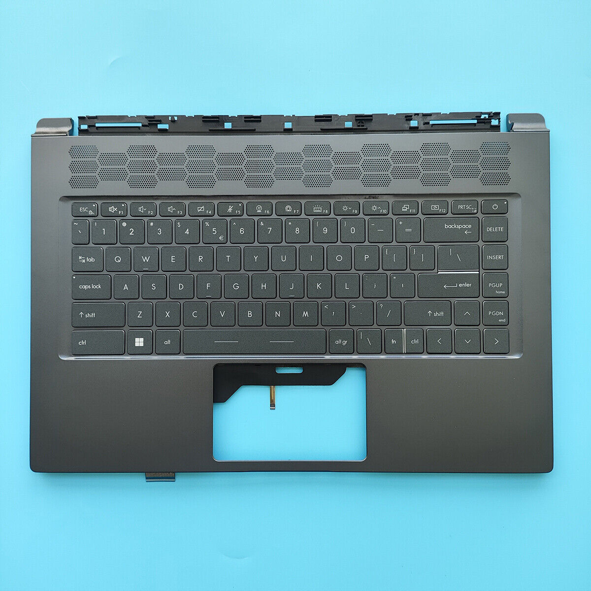For MSI Stealth 15M Upper Palmrest Backlit Keyboard Cover MS-1562 Blue US