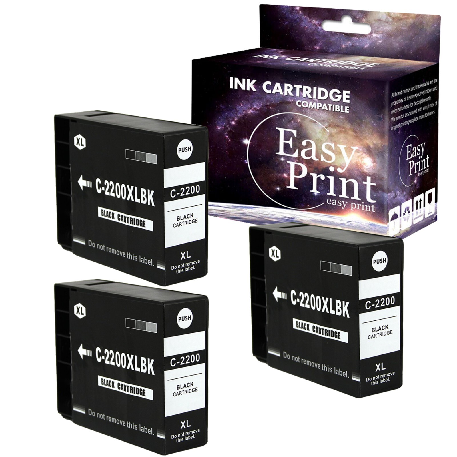 3PK PGI 2200 Ink Cartridge Black for Canon Maxify MB5420 iB4020 iB4120 Printer